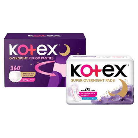 Kotex Night Combos Overnight Period Panties Ml Size 10 Pieces