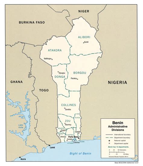 Large Administrative Map Of Benin Benin Large Administrative Map