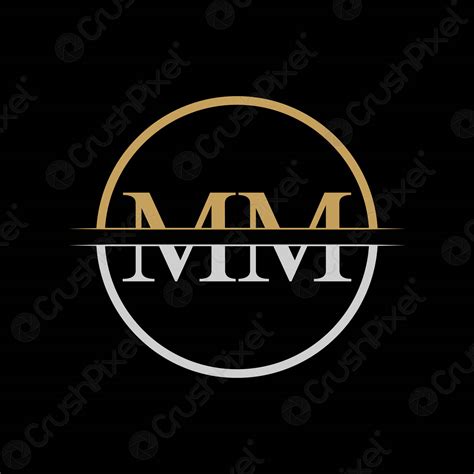 Initial Mm Letter Logo Design Vector Template Gold And Silver Stock