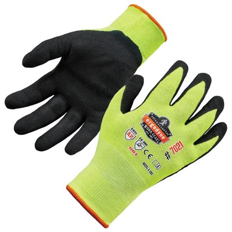 Proflex 7021 Hi Vis Nitrile Coated Cut Resistant Gloves Ansiisea 105