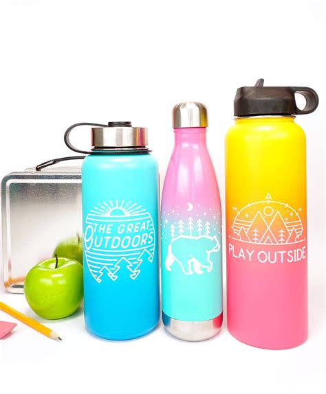 Custom Water Bottles With Cricut Happiness Is Homemade