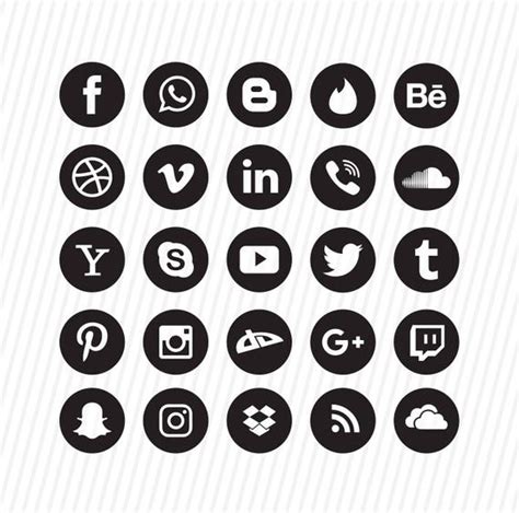 Social Media Svg Files Social Icons Digital Download Vector