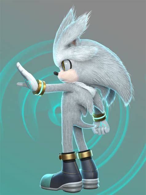Silver The Hedgehog Movie Style Model Render 3 By Glitchedlizardda