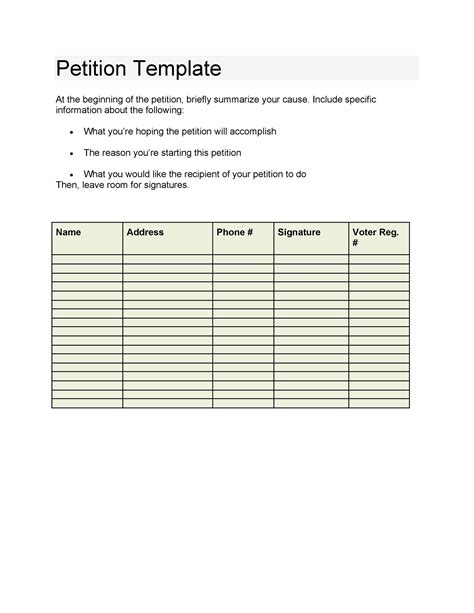 Petition Examples