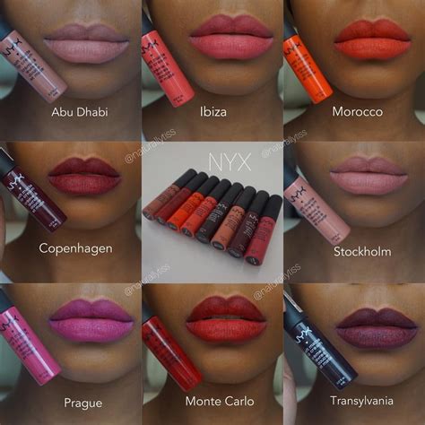 Slide on a soft lip products for the perfect pout: Nyx soft matte lip cream swatches on brown skin | Makeup ...