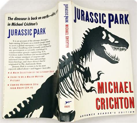 Jurassic Park Michael Crichton Arc Uncorrected Proof 1990 Rare