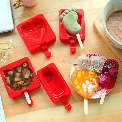 Food Grade Silicone Diy Ice Cream Mold Popsicle Molds Popsicle Maker Holder Frozen Ice Mould