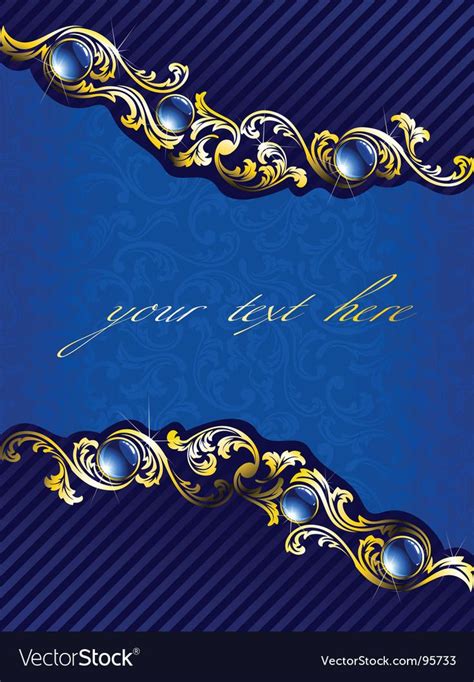 Elegant Gold And Blue Background Royalty Free Vector Image Sponsored