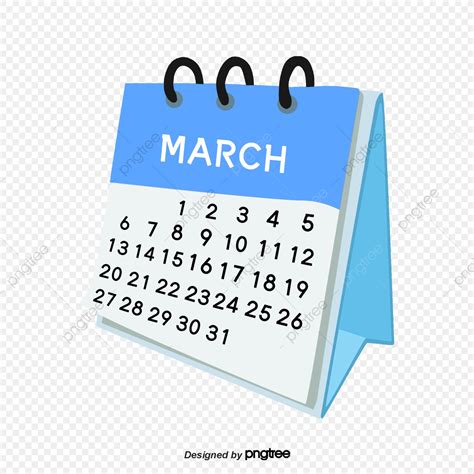 March Calendar Png Picture Cartoon Calendar March Time Effect Cartoon