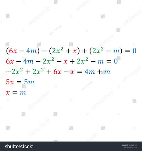 Example Solving Algebraic Parametric Equation One Stock Vector Royalty