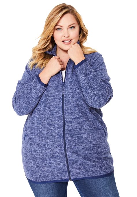 Woman Within Woman Within Plus Size Zip Front Microfleece Jacket