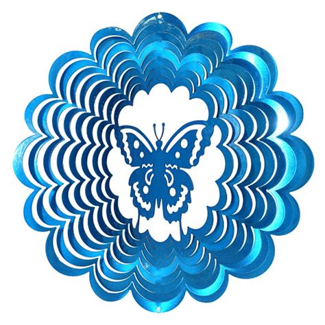 I Spin Classic Butterfly Wind Spinner Metal Art Blue