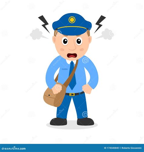 Angry Mailman Cartoon Character Stock Vector Illustration Of Series