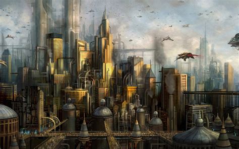 Sci Fi City Cities Artwork Art Futuristic Wallpaper