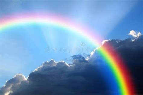 Rainbow Storm Cloud Stock Photo Image Of Kingdom Colours 91470340