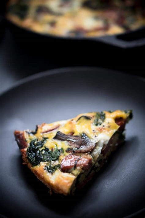 Salmon coupled with warm creamed spinach and mushrooms make the dish quite filling—perfect for a winter dinner! Smoked Sausage Frittata Recipe with Spinach & Mushroom ...