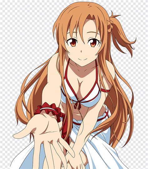 Orange Haired Girl Anime Character Asuna Kirito Sword Art Online 1