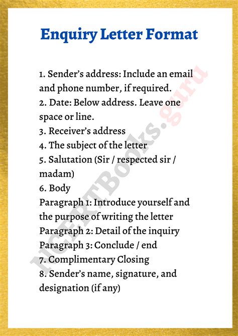 Enquiry Letter Writing Format, Samples | How to write an Enquiry Letter?