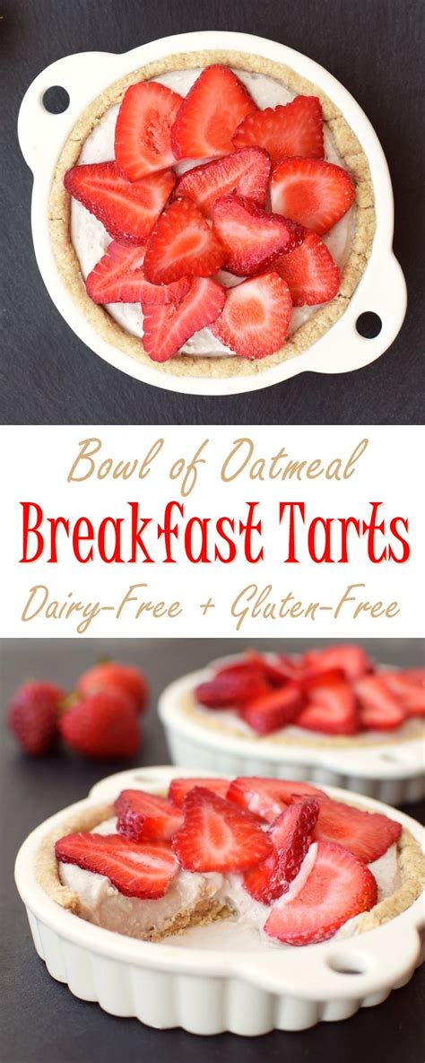 Dairy Free Breakfast Tarts With Bowl Of Oatmeal Crust