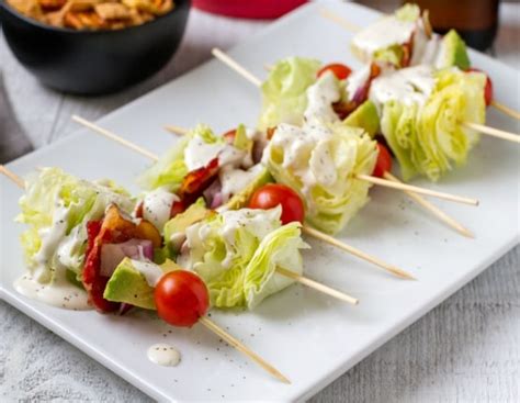 Wedge Salad Skewers With Bacon Avocado And Tomato