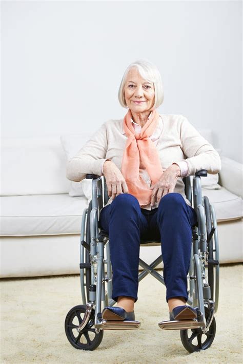 Senior Woman In Wheelchair At Home Stock Photo Image Of Living