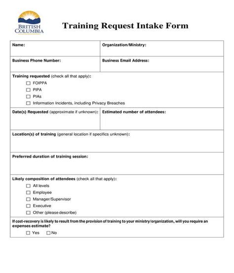 Free 11 Training Request Forms In Pdf Ms Word Excel