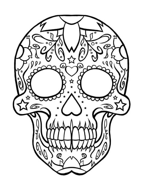 Day Of The Dead Sugar Skull Coloring Page Download Print Or Color