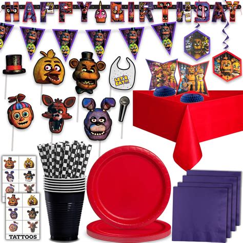 Five Nights At Freddys Party Supplies For 20 Paper Plates Cups Napkins “happy Birthday
