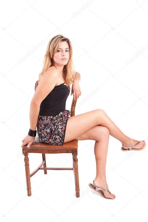Beautiful Woman Sitting On A Chair Stock Photo By Hsfelix