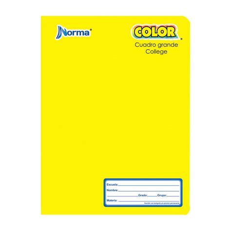 Cuaderno Profesional Cosido College Cuadro Grande Norma Color 100 Hojas