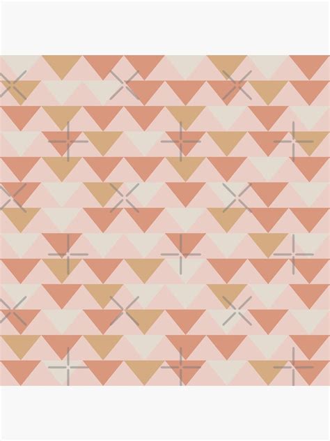 This Way Geometric Triangle Pattern In Blush Pink And Taupe Poster