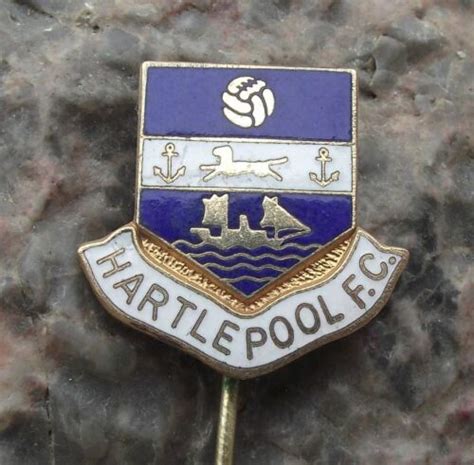 Vintage Hartlepool United Football Club Supporter Soccer Crest Logo Pin