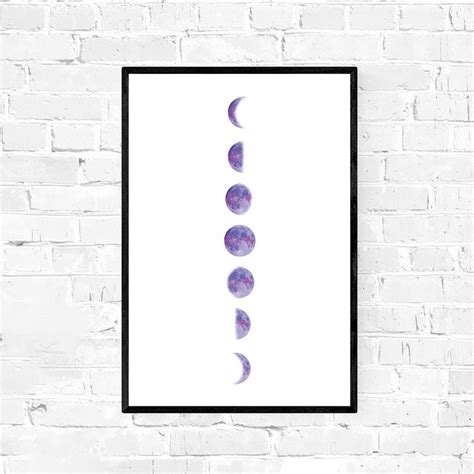 Moon Phase Print Moon Phases Wall Art Phases Of The Moon Etsy Canada