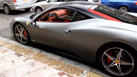 Arab Owned Matte Gray Ferrari 458 Italia Driving In London Summer 2011