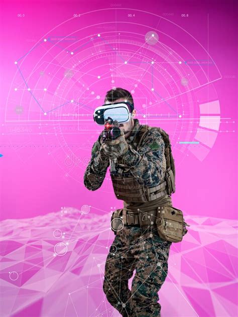 Soldier Using Virtual Reality Headset Stock Image Image Of Digital