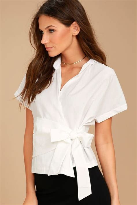 Sure Thing White Wrap Top White Wrap Top Tops Bodice Top