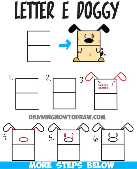 It's the unique show that can make anyone draw anything in minutes the #muffalopotato way! How to Draw a Cartoon Dog from Uppercase Letter E : Easy ...