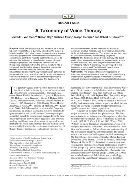 Taxonomy Voice Therapy Pdf Taxonomy Biology Hierarchy