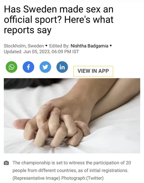 Murphys Law Aka The Queen Bee On Twitter 🚨 Sweden Makes Sex An Official Sport Set To Hold