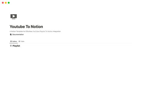Youtube To Notion Notion Template