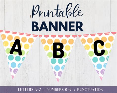 Printable Rainbow Polka Dot Banner Classroom Decoration Etsy