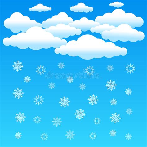 Cartoon Clouds And Snowflake Stock Vector Illustration Of Cartoon
