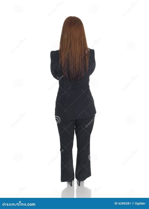 Businesswoman Back Arms Crossed Stock Image Image Of Backside Suit