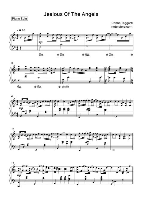 Donna Taggart Jealous Of The Angels Sheet Music For Piano Download