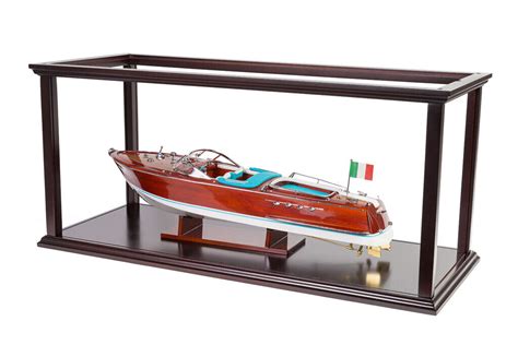Hardwood Display Case For Model Speed Boats 70cm Model Ship Boat T