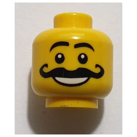 Lego Yellow Head With Handlebar Moustache And Big Smile Safety Stud