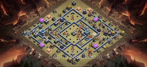 Best Anti 3 Stars War Base TH13 With Link Anti Air Electro Dragon