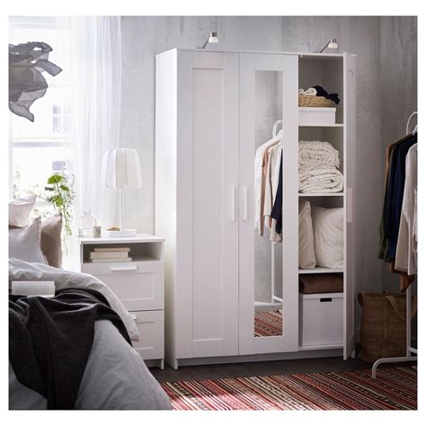 Of course your home should be a safe place for the entire family. BRIMNES Wardrobe with 3 doors - white 46x74 3/4 " (117x190 ...