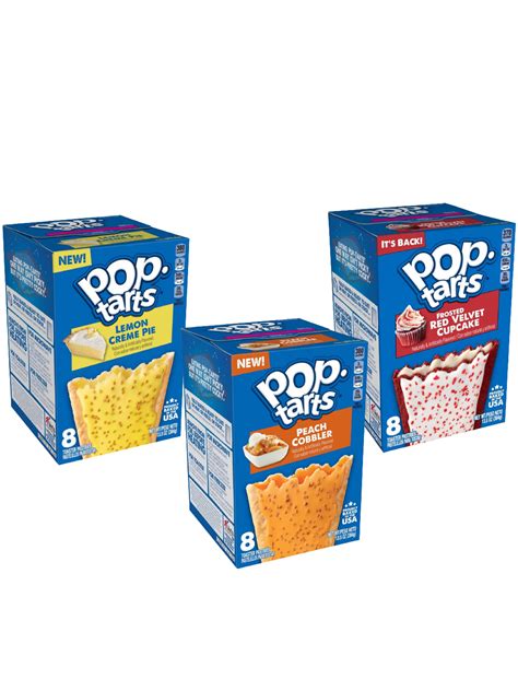 edition pop tarts dessert flavors variety pack peach cobbler pop tarts frosted red velvet