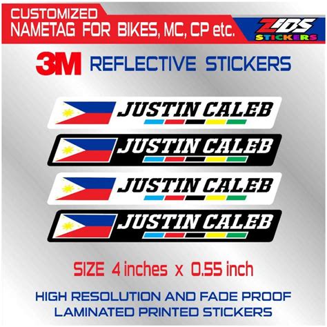 3m Reflective Nametag Bike Name Stickers For Bikes Motorcycle Laptops